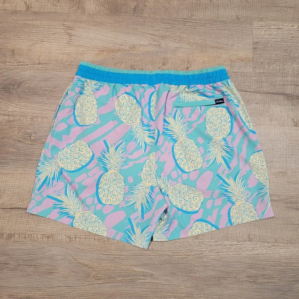 Chubbies Mens Swim Trunks XL Pineapple Print 5.5